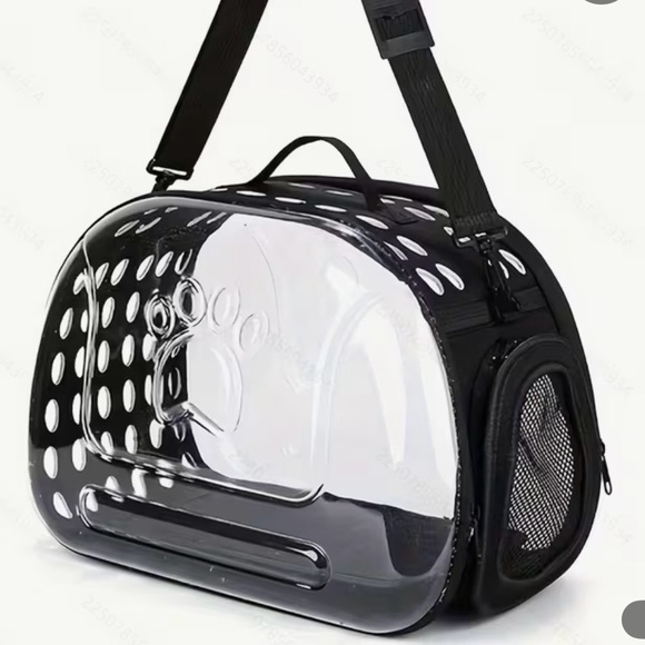 PVC Cat Bubble Travel Carrier – Portable Crossbody Carrier – Folds – Blue - NEW - Picture 4 of 9